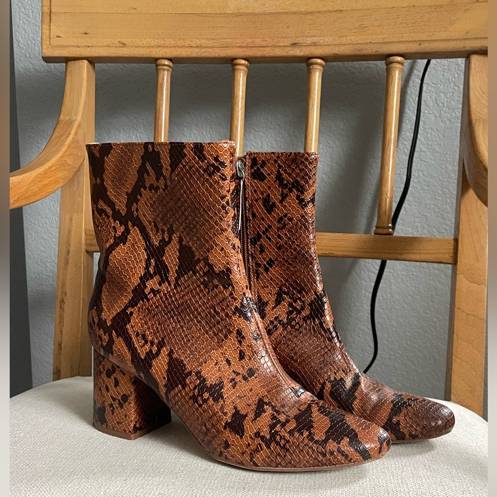 Urban Outfitters Faux Snake Skin Booties